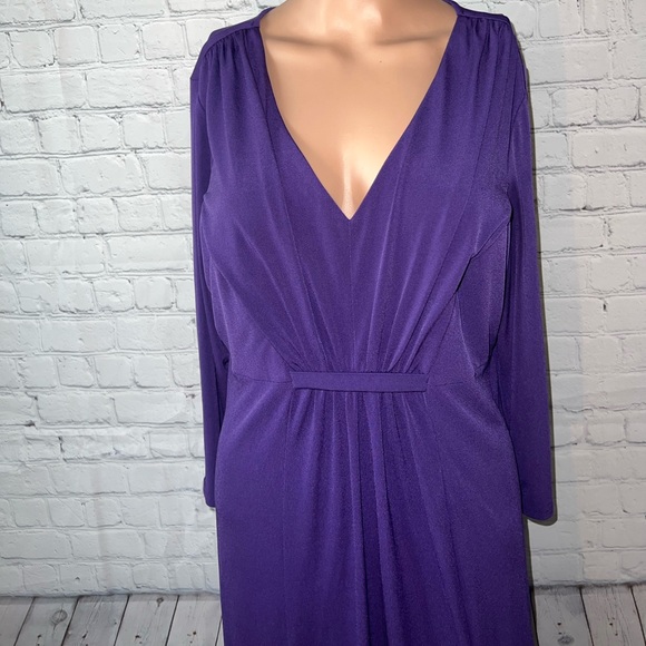 Sangria Dark Purple long sleeve dress size 14 - Picture 2 of 11